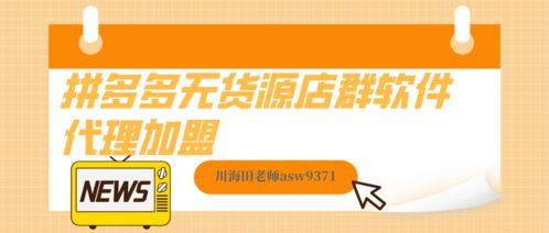 拼多多店群加盟 整套運營技術方法與全國招商加盟指南
